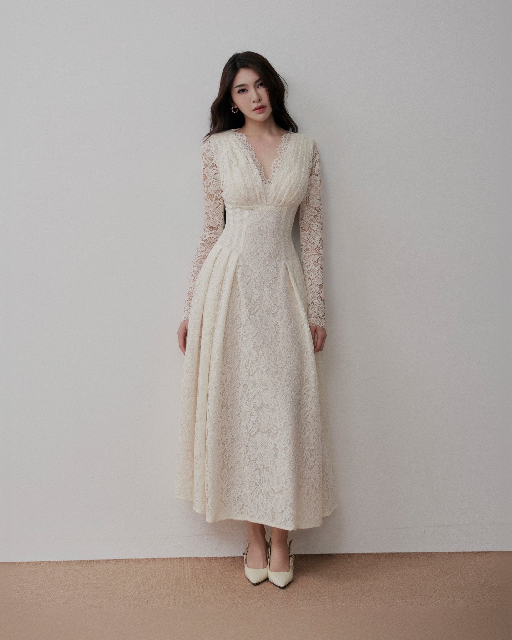 ciela dress in cream - LOVELYN Mini dress Size:size over US48 +$25 Status:In Stock Non Traditional Bridesmaid Dresses Premium disco jersey