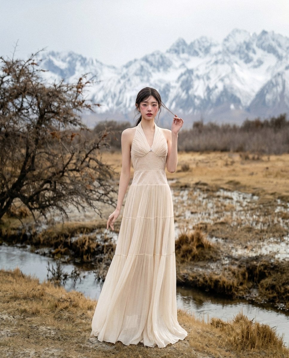 modern fairytale dress Odette Plissé Evening Gown | Modern Fairytale Elegance