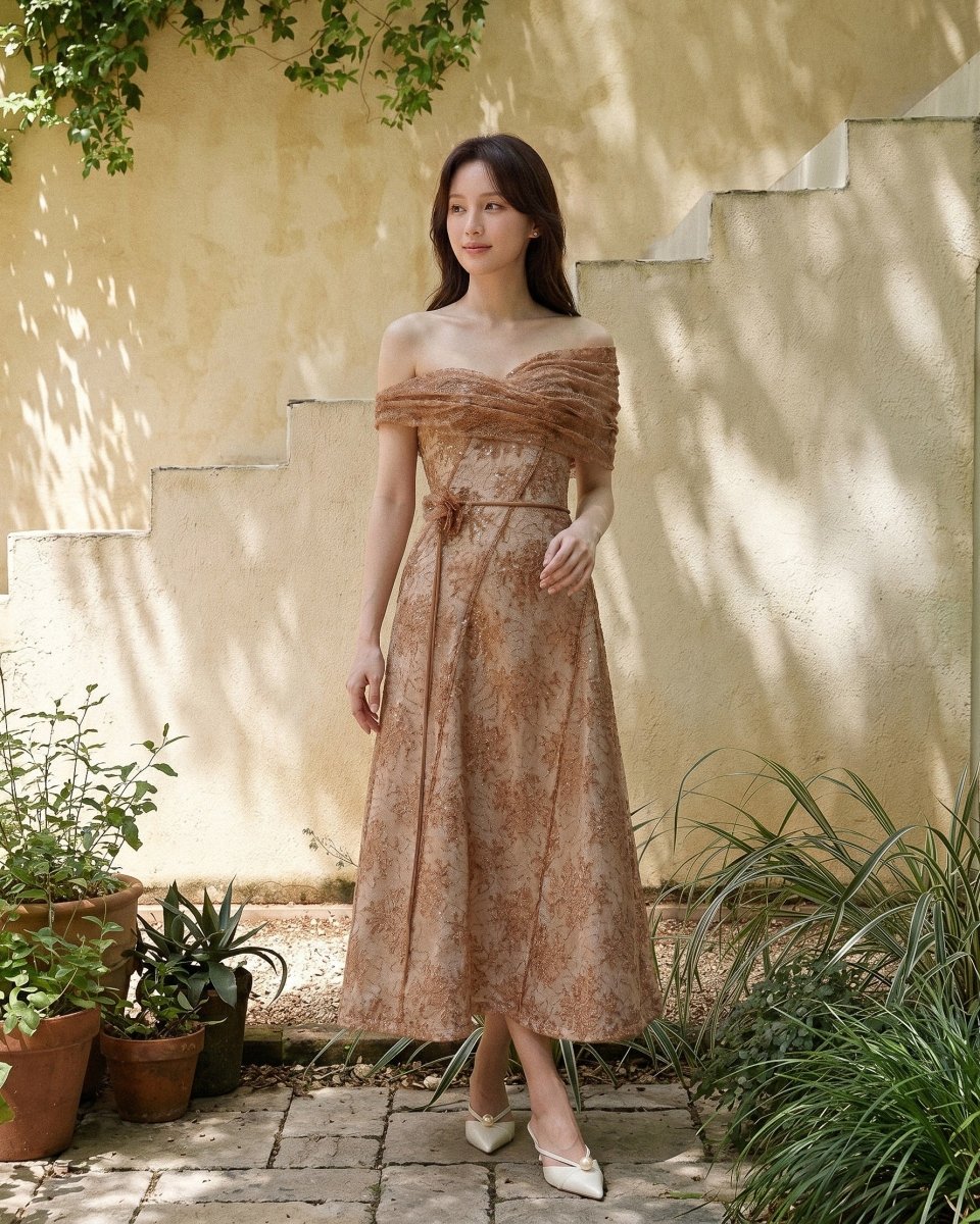 Aurelia Draped Gown - LOVELYN