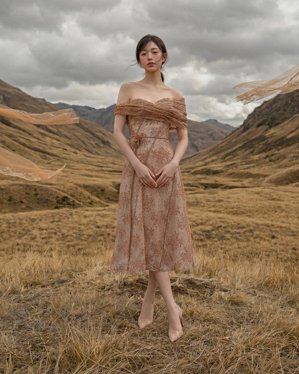 Aurelia Draped Gown - LOVELYN