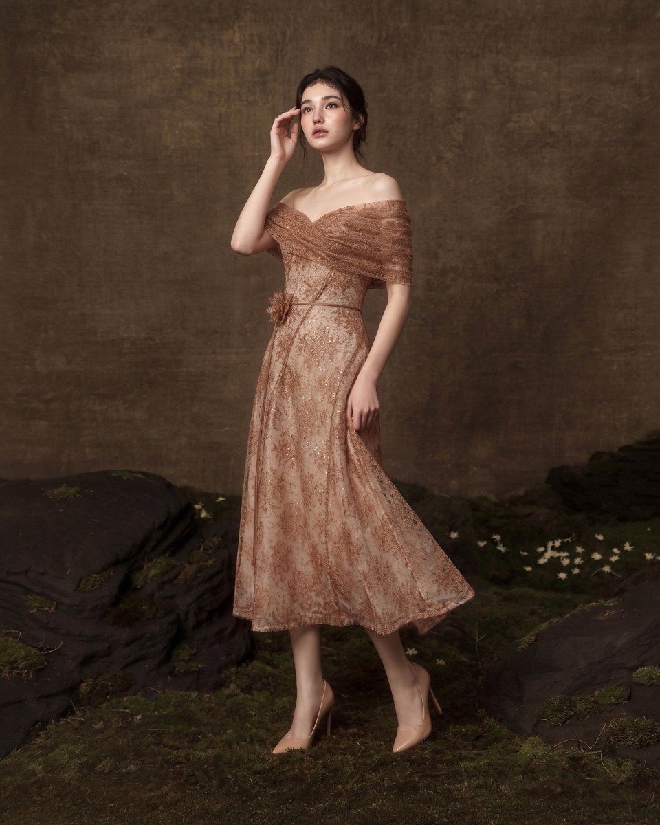 Aurelia Draped Gown - LOVELYN